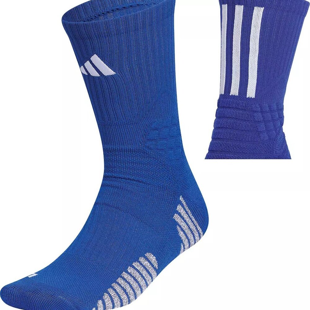Adidas Select Maximum Cushion Basketball Crew Socks Royal Blue NEW WITH TAGS